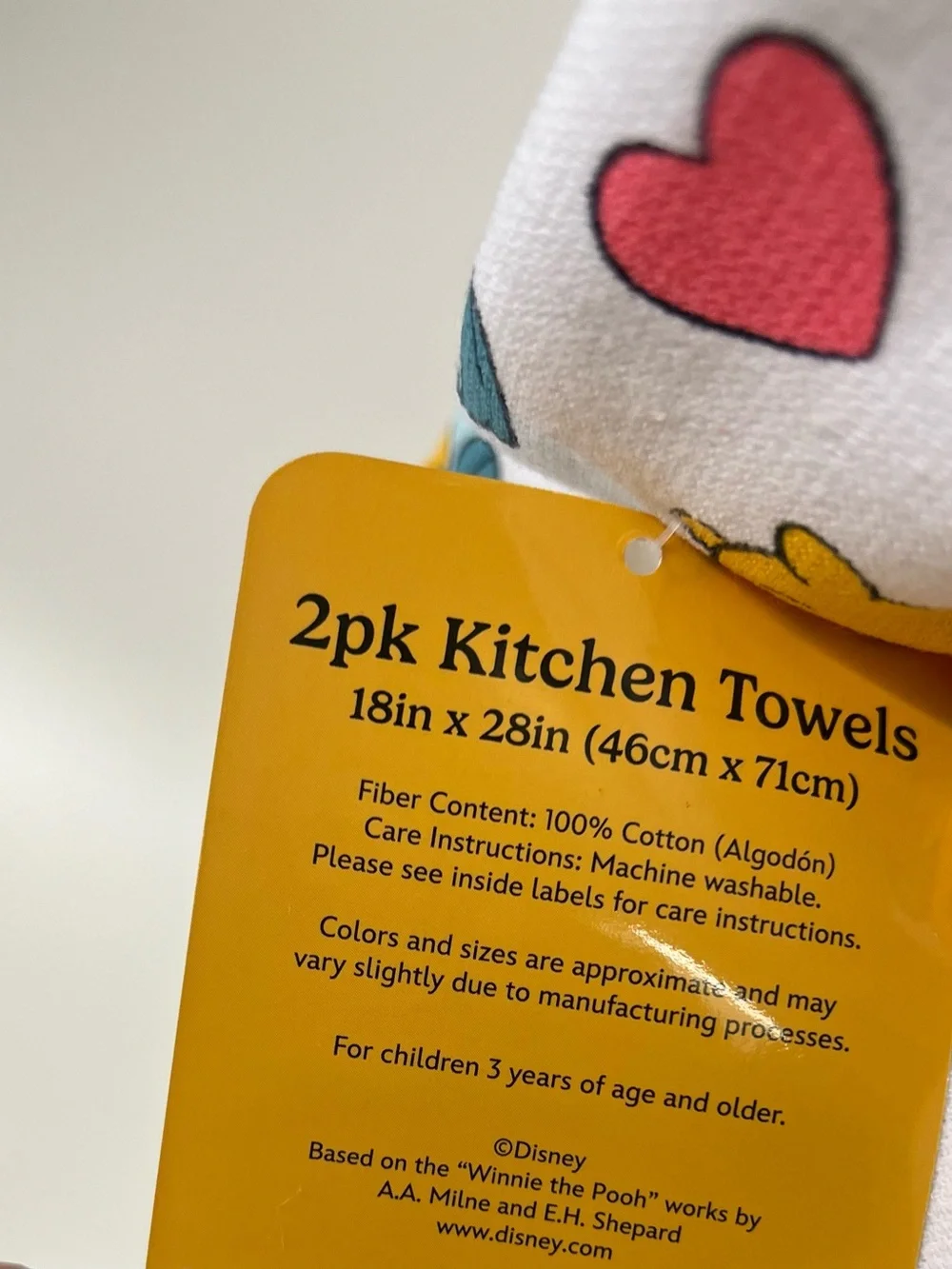 Disney Winnie the Pooh White, Yellow, Red Kitchen Towels - 2 Pack